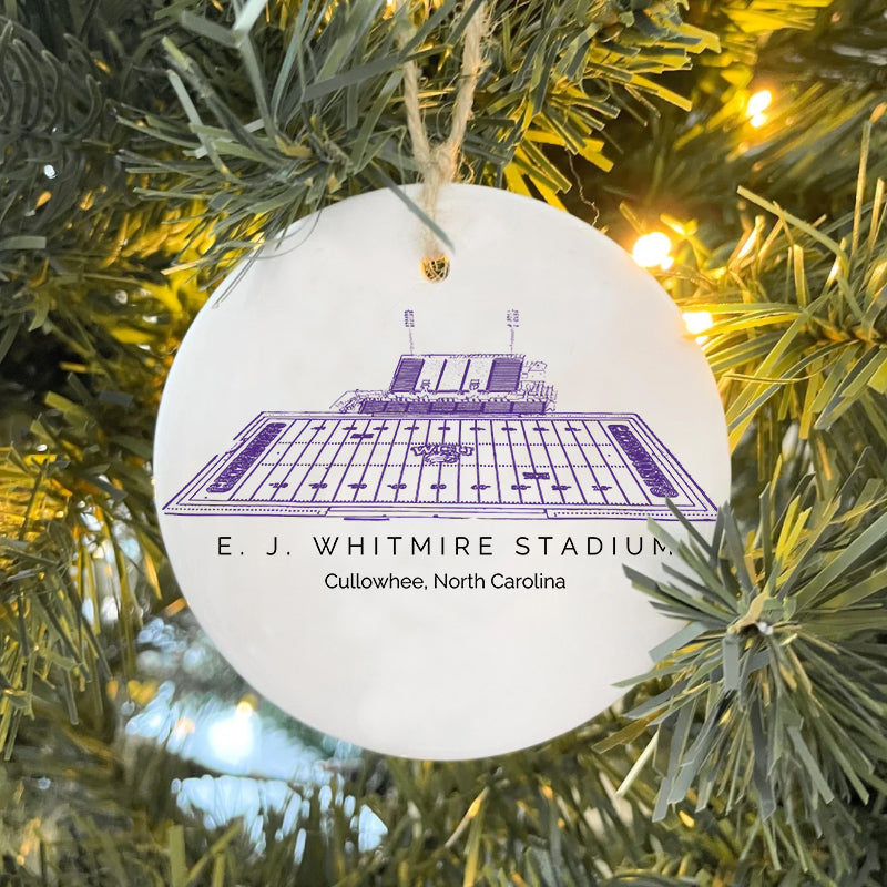 E. J. Whitmire Stadium College Football Ceramic Christmas Ornament