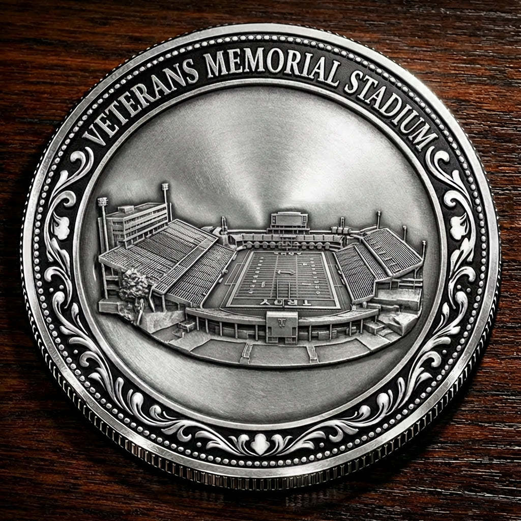 Custom Stadium Commemorative Coin Veterans Memorial Stadium - Troy Trojans football, College Football Commemorative Coin