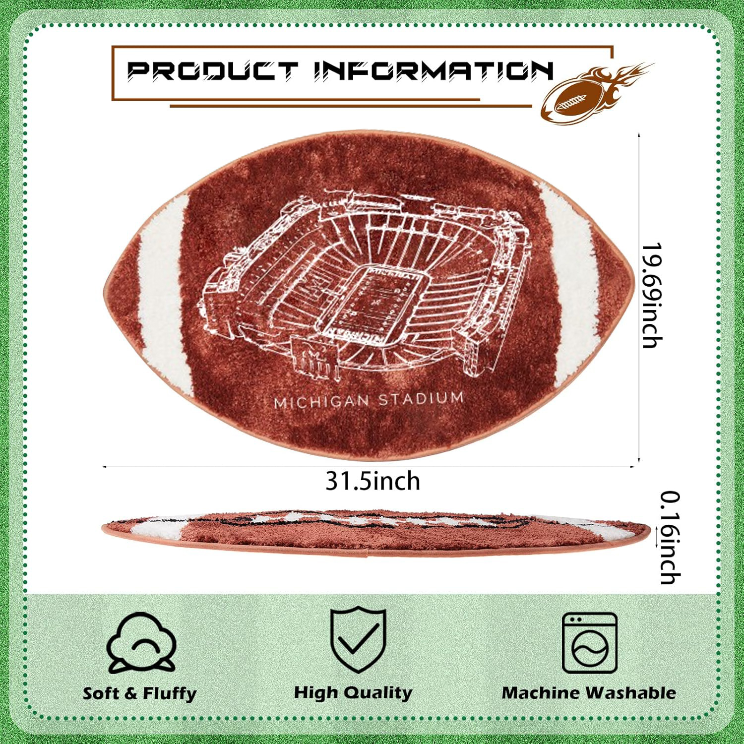 Michigan Football Bathroom Rugs Sports Bath Mat