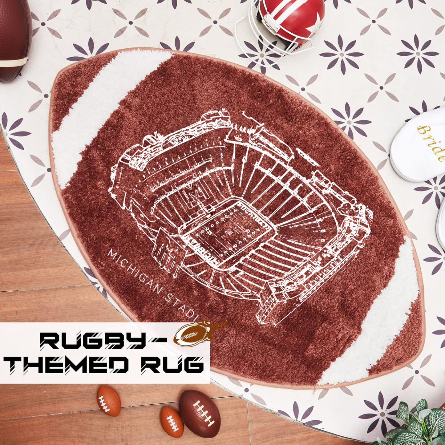 Michigan Football Bathroom Rugs Sports Bath Mat