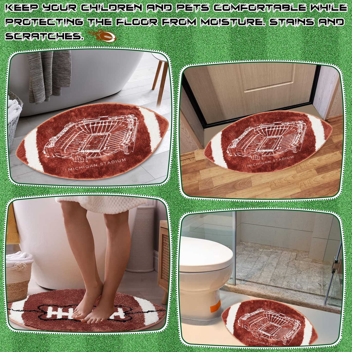 Michigan Football Bathroom Rugs Sports Bath Mat