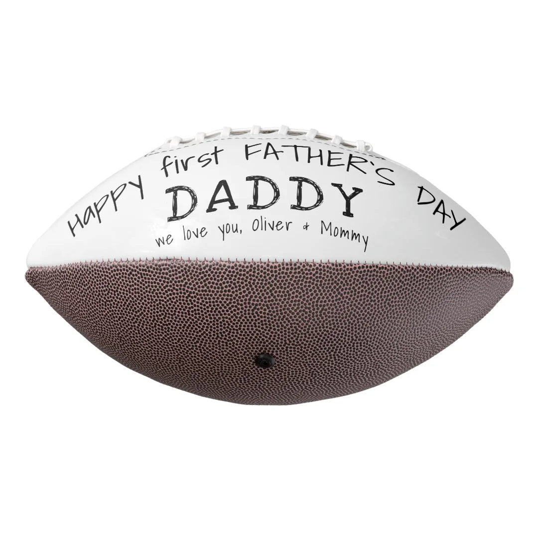 Happy first Father`s Day Daddy Dad Photo Football