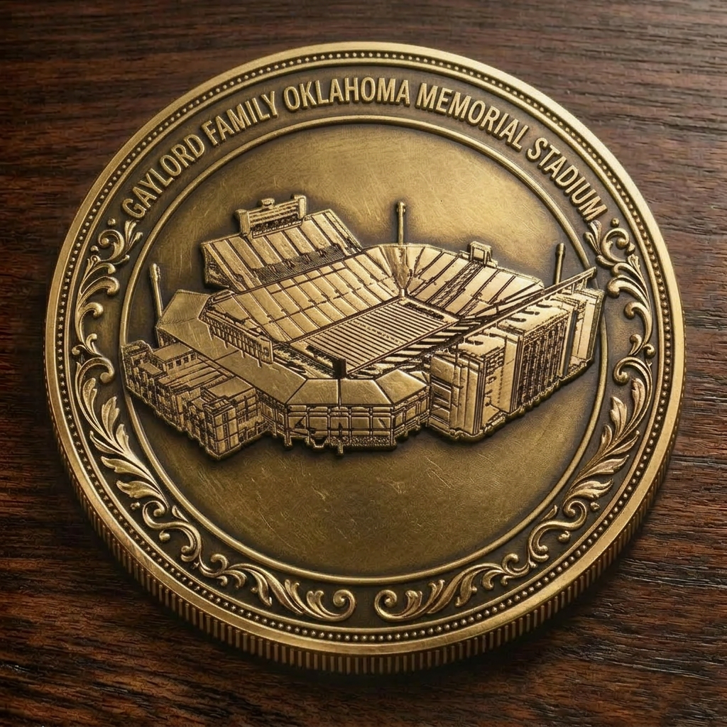 Custom Stadium Commemorative Coin Gaylord Family - Oklahoma Memorial Stadium - Oklahoma Sooners football, College Football Commemorative Coin