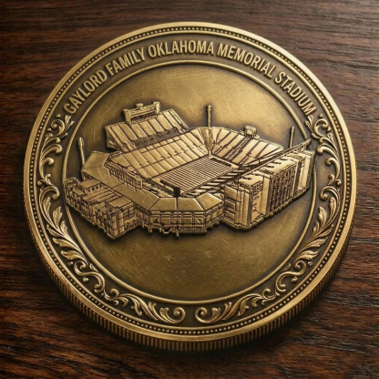 Custom Stadium Commemorative Coin Gaylord Family - Oklahoma Memorial Stadium - Oklahoma Sooners football, College Football Commemorative Coin