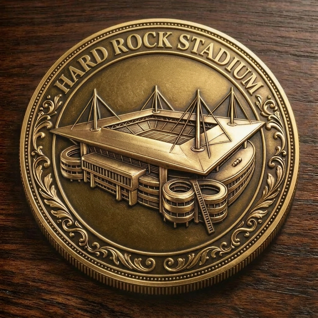 Custom Stadium Commemorative Coin Hard Rock Stadium - Miami Dolphins football Commemorative Coin