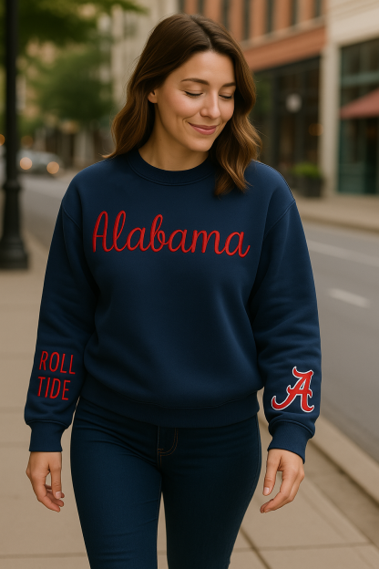 Personalization VINTAGE 3D Embroidery Unisex Hand Distressed Crew