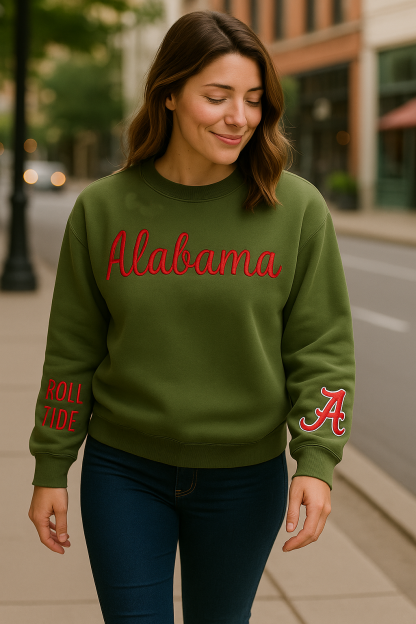 Personalization VINTAGE 3D Embroidery Unisex Hand Distressed Crew