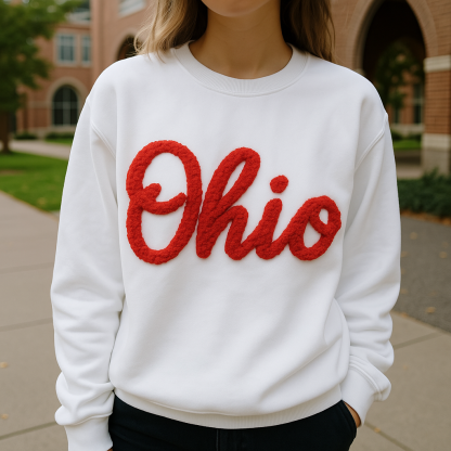 Custom Oversized Team Chenille Embroidered Sweatshirt
