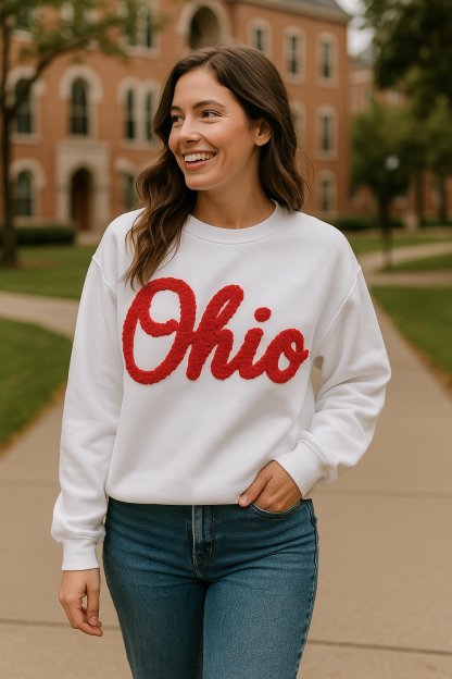 Custom Oversized Team Chenille Embroidered Sweatshirt
