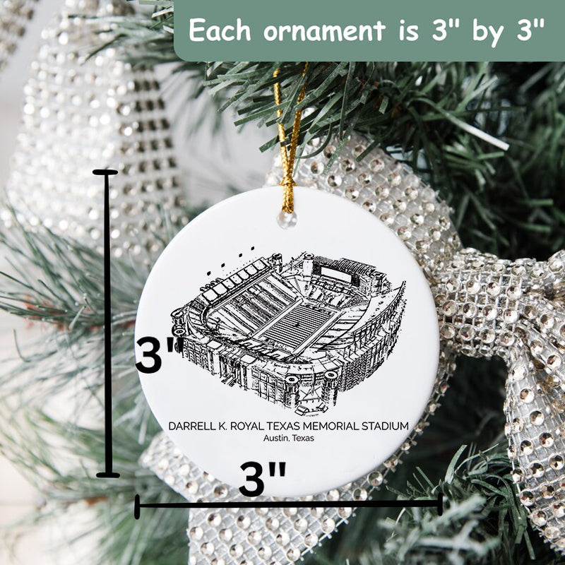Darrell K Royal–Texas Memorial Stadium College Football Ceramic Christmas Ornament