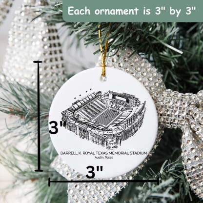 Darrell K Royal–Texas Memorial Stadium College Football Ceramic Christmas Ornament