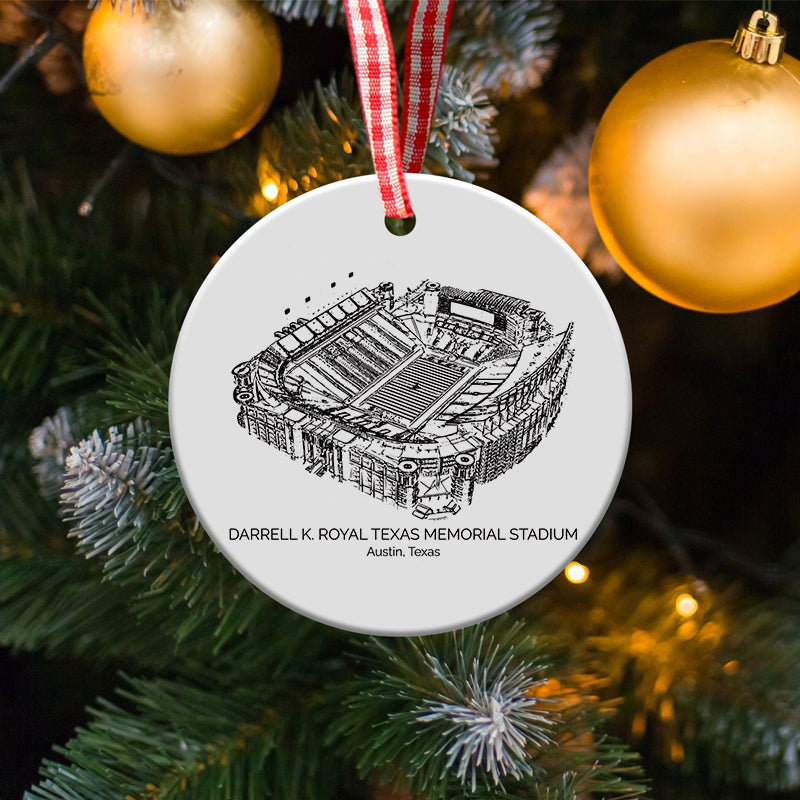 Darrell K Royal–Texas Memorial Stadium College Football Ceramic Christmas Ornament