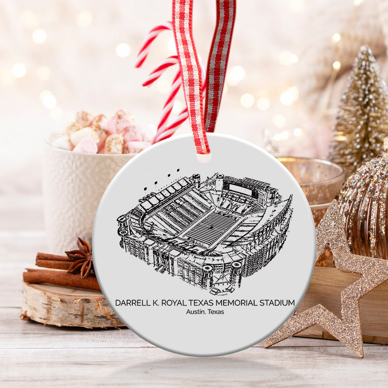 Darrell K Royal–Texas Memorial Stadium College Football Ceramic Christmas Ornament
