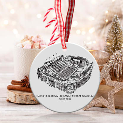 Darrell K Royal–Texas Memorial Stadium College Football Ceramic Christmas Ornament