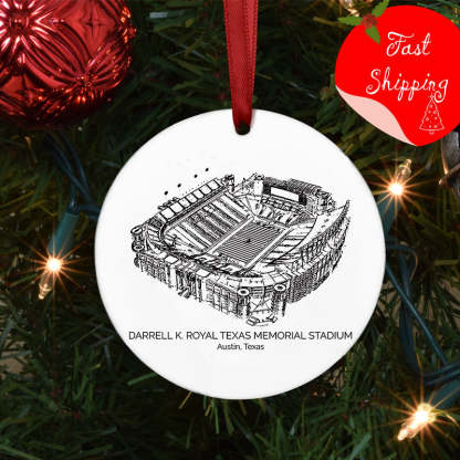 Darrell K Royal–Texas Memorial Stadium College Football Ceramic Christmas Ornament