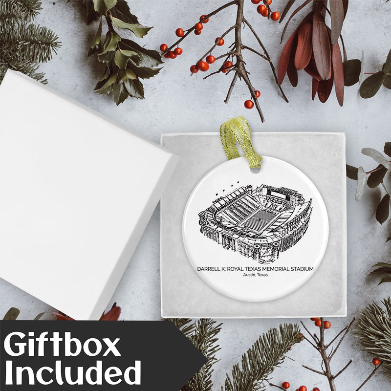 Darrell K Royal–Texas Memorial Stadium College Football Ceramic Christmas Ornament