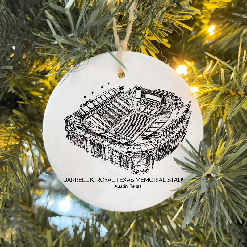 Darrell K Royal–Texas Memorial Stadium College Football Ceramic Christmas Ornament