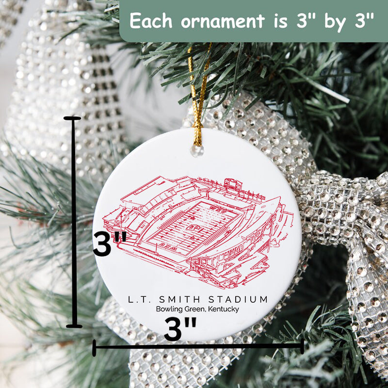 L. T. Smith Stadium College Football Ceramic Christmas Ornament