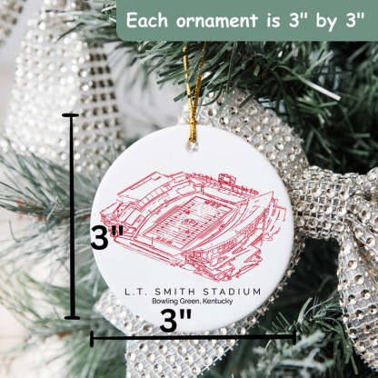 L. T. Smith Stadium College Football Ceramic Christmas Ornament
