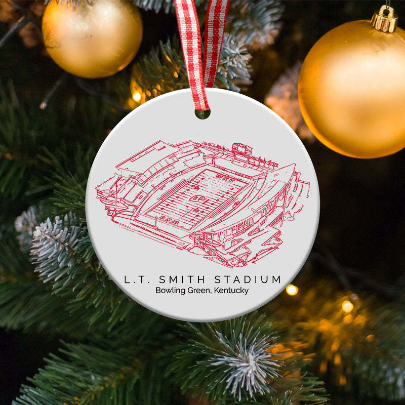 L. T. Smith Stadium College Football Ceramic Christmas Ornament