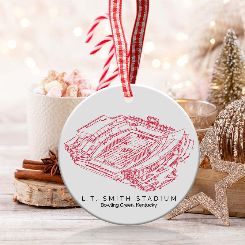 L. T. Smith Stadium College Football Ceramic Christmas Ornament