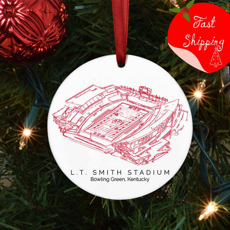 L. T. Smith Stadium College Football Ceramic Christmas Ornament