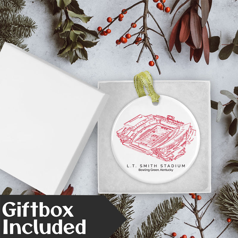 L. T. Smith Stadium College Football Ceramic Christmas Ornament