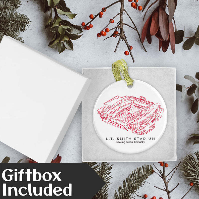 L. T. Smith Stadium College Football Ceramic Christmas Ornament