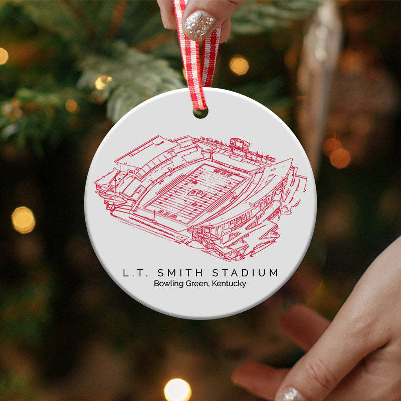 L. T. Smith Stadium College Football Ceramic Christmas Ornament