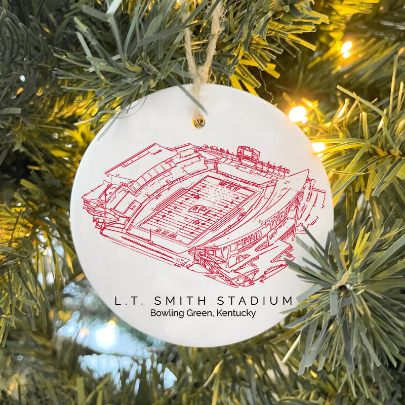 L. T. Smith Stadium College Football Ceramic Christmas Ornament