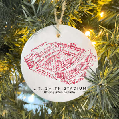 L. T. Smith Stadium College Football Ceramic Christmas Ornament