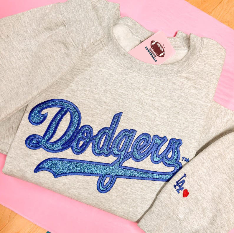 Custom Embroidered Glitter Baseball Team Sweatshirt
