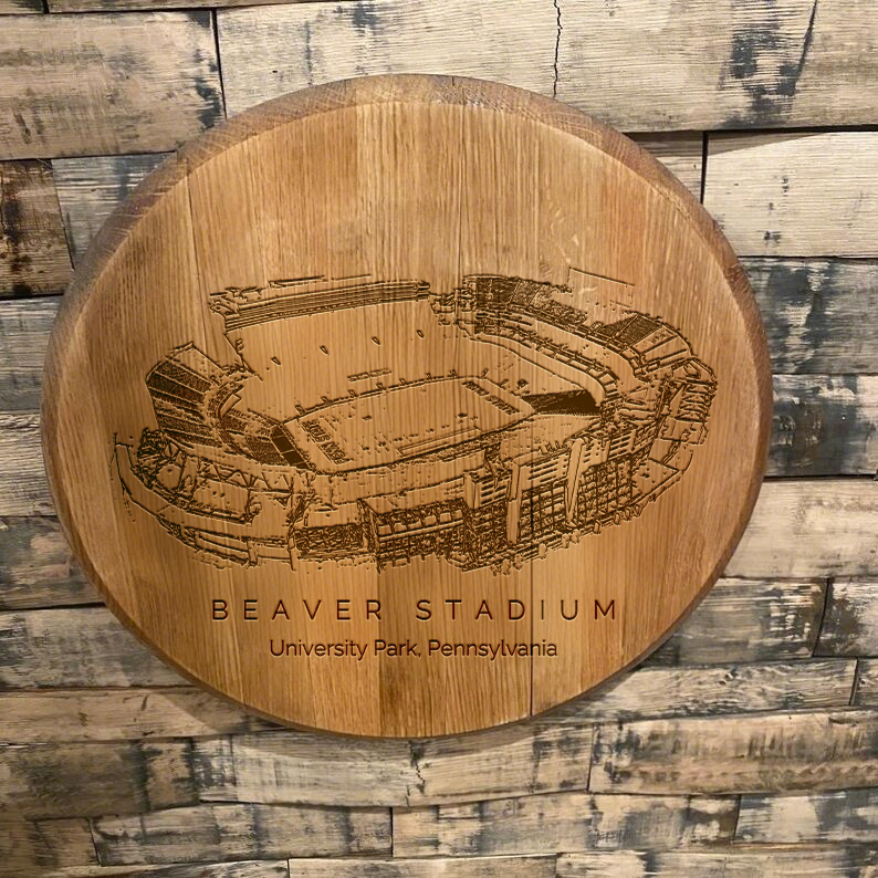 Beaver Stadium Laser-Engraved Barrel Heads