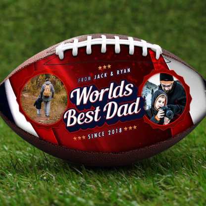 Custom Photo Stars And Stripes Design Football, Father's Day Gift, Gifts For Football Lovers