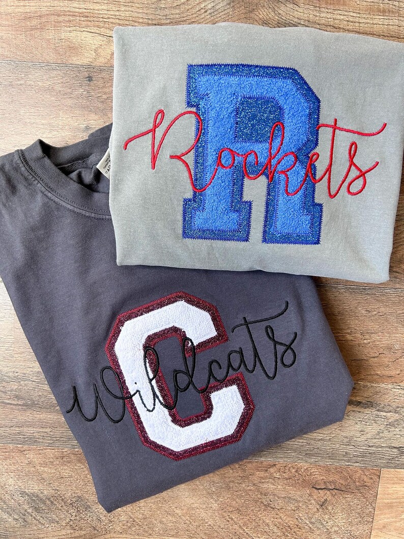 Single Letter Custom Patch App Spirit Tees With Mascot - Completely Customizable