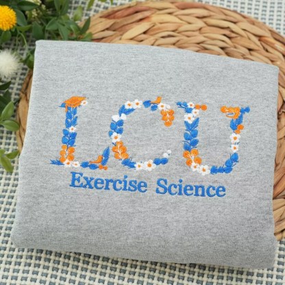 Custom College Floral Letter Embroidered Sweatshirt