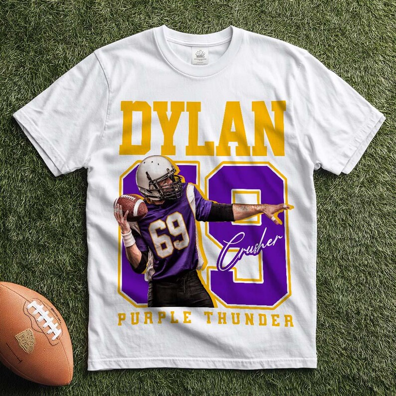 Custom American Football Player Photo Shirts, Football Team Gifts With Name And Number