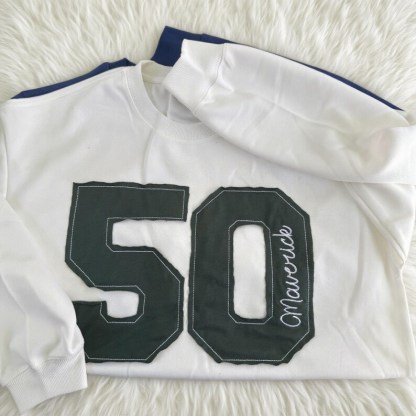 Custom Graduation Year Or Player Number Sweatshirt-Personalized Sleeves For School Spirit, Sports, Or Activities