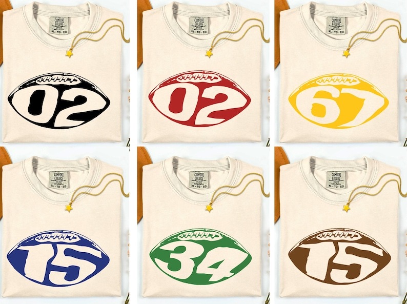 Custom College Football Varsity Number Tee, College Number Jersey Shirt, Sports Fan Gift