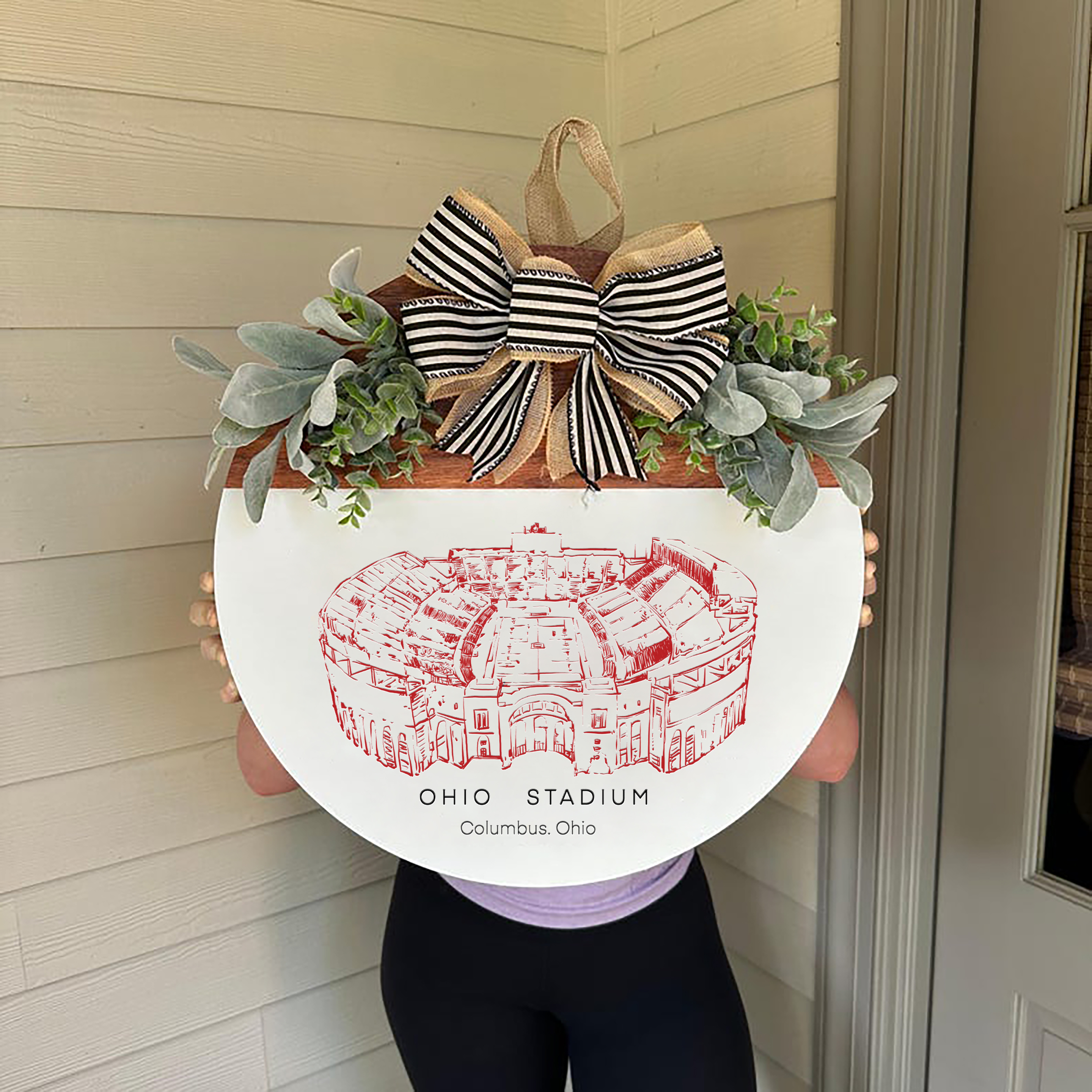 Ohio Stadium Front Door Decor, Soccer Family Sports Signage, Fall Door Decor