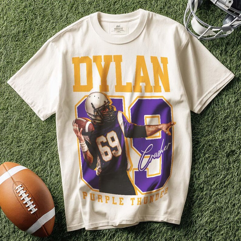 Custom American Football Player Photo Shirts, Football Team Gifts With Name And Number