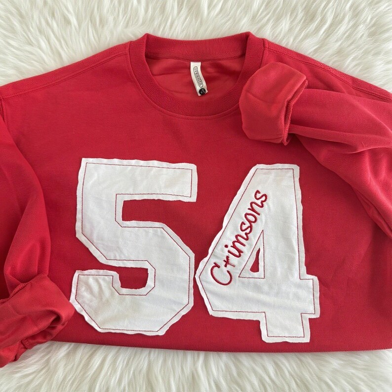 Custom Graduation Year Or Player Number Sweatshirt-Personalized Sleeves For School Spirit, Sports, Or Activities