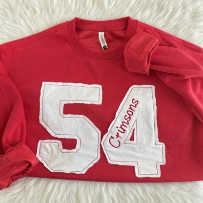 Custom Graduation Year Or Player Number Sweatshirt-Personalized Sleeves For School Spirit, Sports, Or Activities