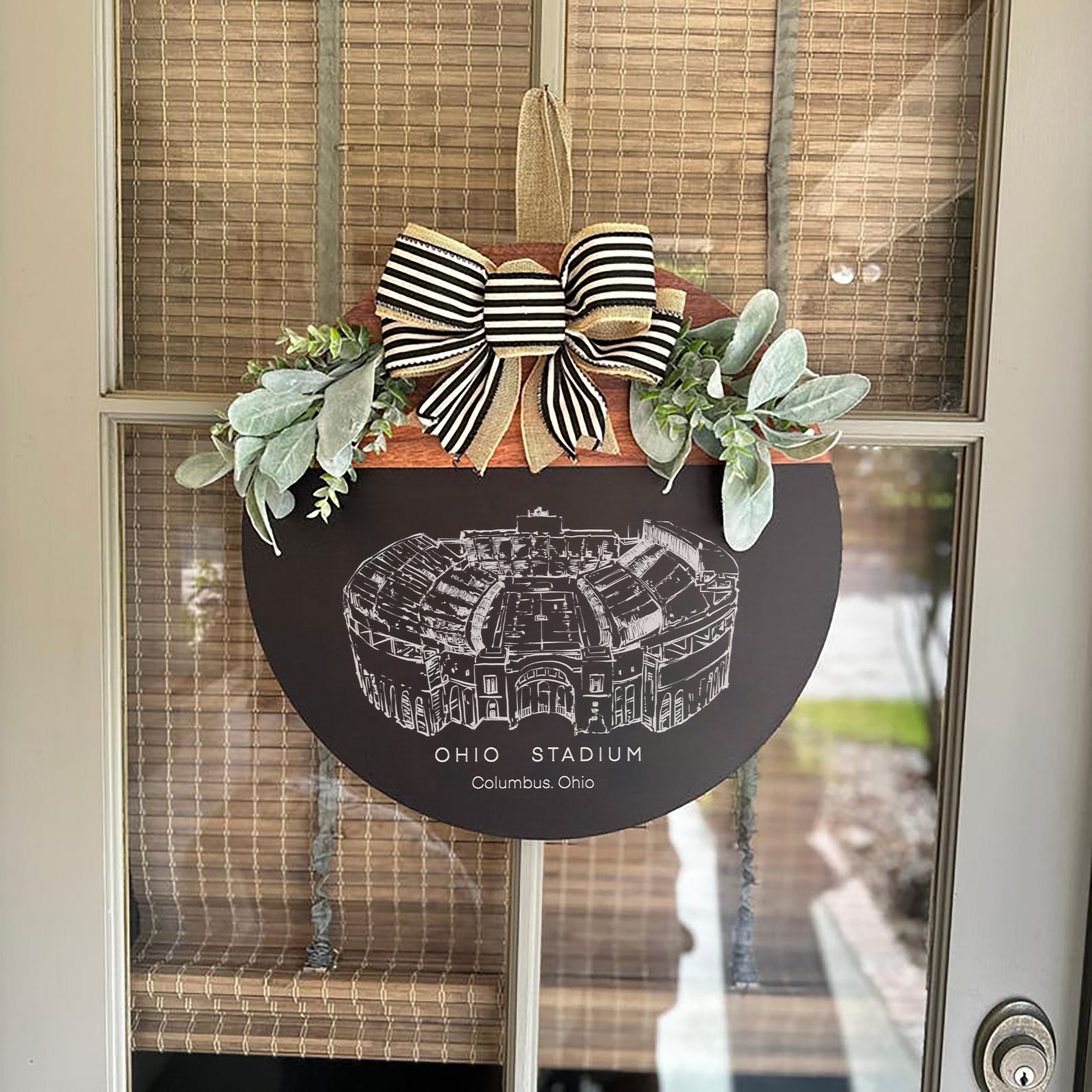 Ohio Stadium Front Door Decor, Soccer Family Sports Signage, Fall Door Decor