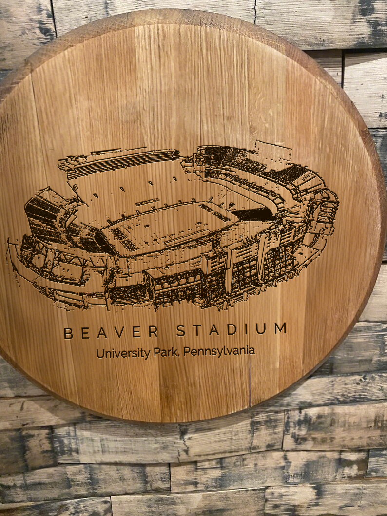 Beaver Stadium Laser-Engraved Barrel Heads
