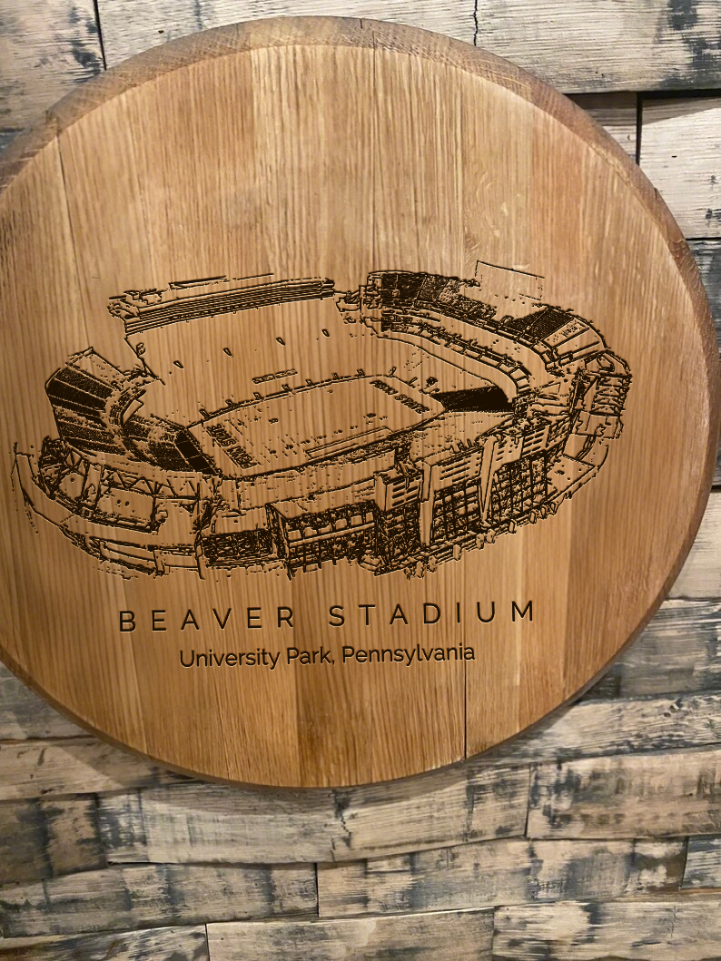 Beaver Stadium Laser-Engraved Barrel Heads