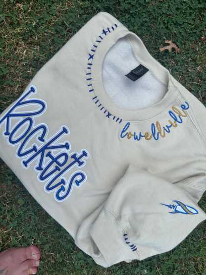CUSTOM Football Team Sweatshirt | College Game Day | 3D Puff Embroidery