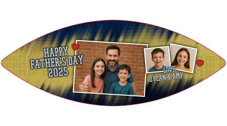 Custom Photo Football | Touchdown Design | Father's Day Football Gift 