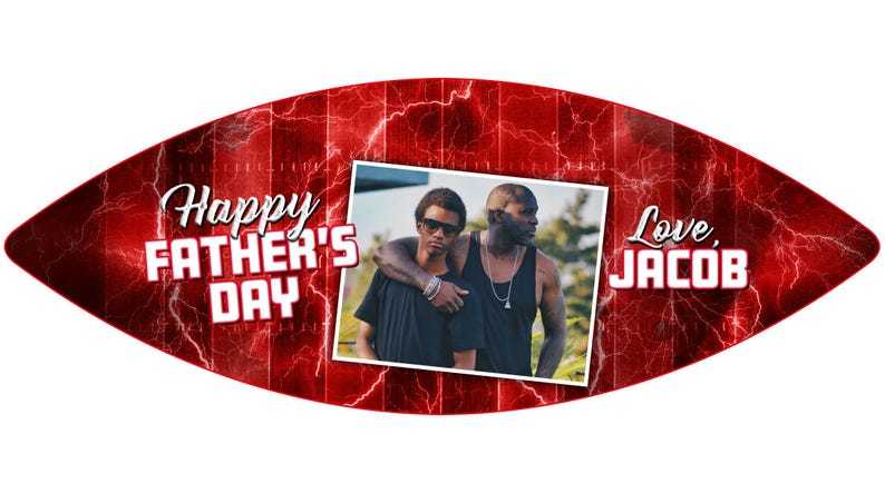 Custom Photo Football | Playmaker Design | Father's Day Football Gift