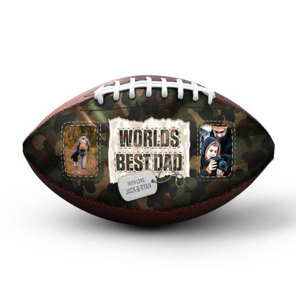 Custom Photo Football | Camo (Hunter) Design | Father's Day Football Gift